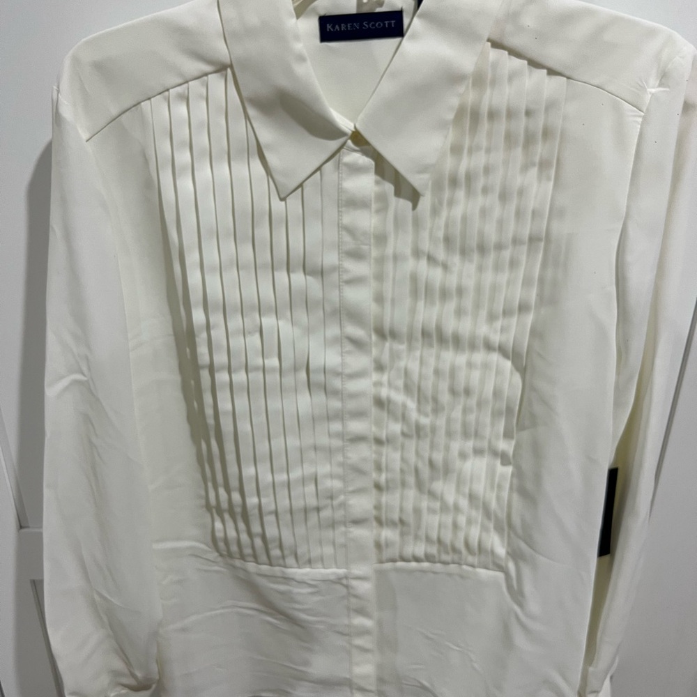 Karen Scott Cream Dress Blouse
